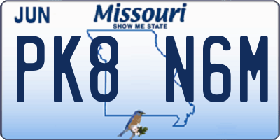 MO license plate PK8N6M