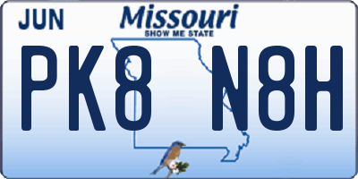MO license plate PK8N8H