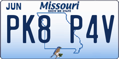 MO license plate PK8P4V