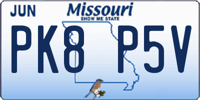 MO license plate PK8P5V