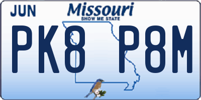 MO license plate PK8P8M