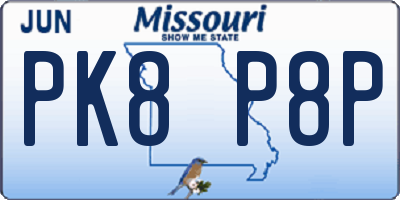 MO license plate PK8P8P