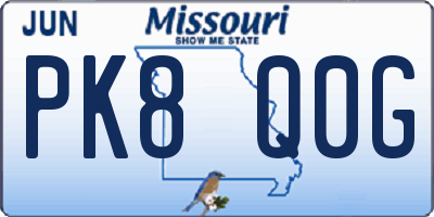 MO license plate PK8Q0G