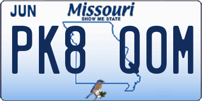 MO license plate PK8Q0M