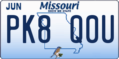MO license plate PK8Q0U