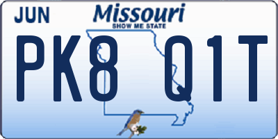 MO license plate PK8Q1T