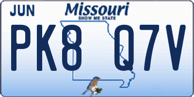 MO license plate PK8Q7V