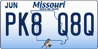 MO license plate PK8Q8Q