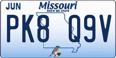 MO license plate PK8Q9V