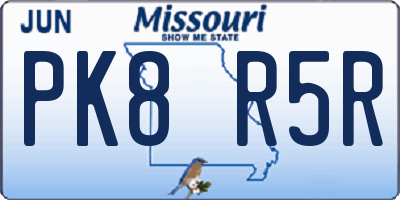 MO license plate PK8R5R