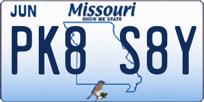 MO license plate PK8S8Y