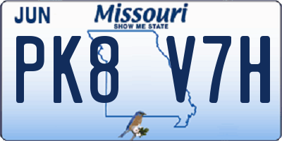MO license plate PK8V7H