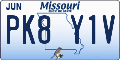 MO license plate PK8Y1V