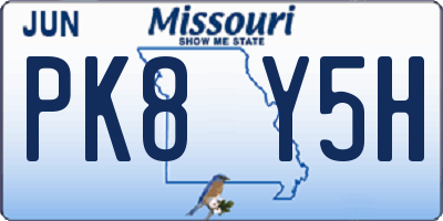 MO license plate PK8Y5H