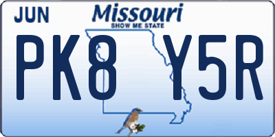 MO license plate PK8Y5R