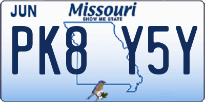 MO license plate PK8Y5Y