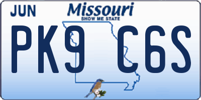 MO license plate PK9C6S
