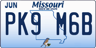 MO license plate PK9M6B