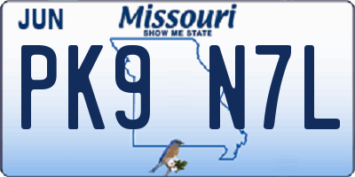 MO license plate PK9N7L