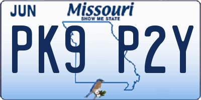 MO license plate PK9P2Y
