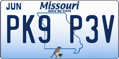 MO license plate PK9P3V