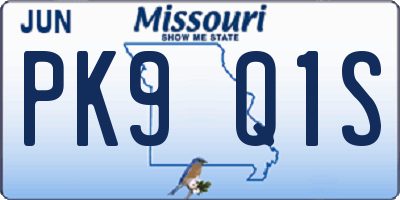 MO license plate PK9Q1S