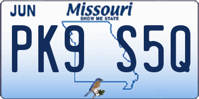 MO license plate PK9S5Q