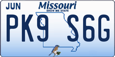 MO license plate PK9S6G
