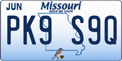 MO license plate PK9S9Q