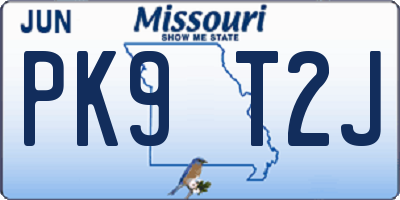 MO license plate PK9T2J