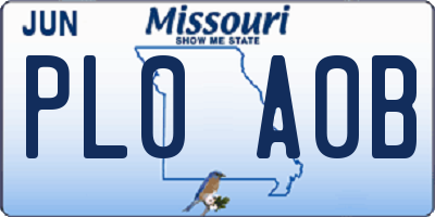 MO license plate PL0A0B