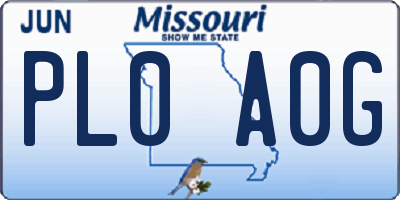 MO license plate PL0A0G