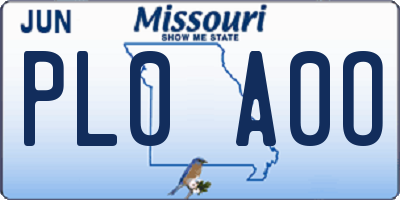 MO license plate PL0A0O