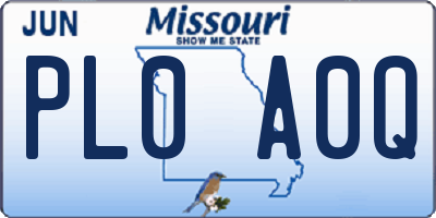 MO license plate PL0A0Q