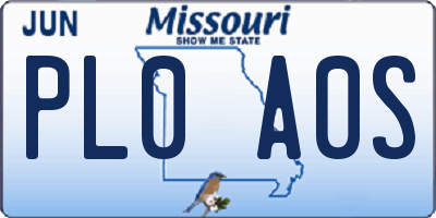 MO license plate PL0A0S