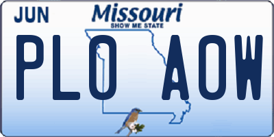 MO license plate PL0A0W