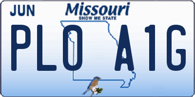 MO license plate PL0A1G