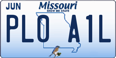 MO license plate PL0A1L