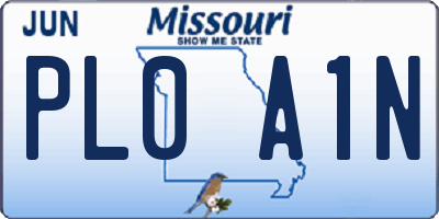 MO license plate PL0A1N