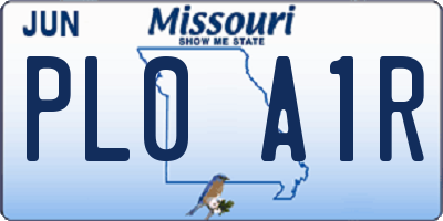 MO license plate PL0A1R