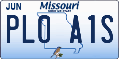 MO license plate PL0A1S