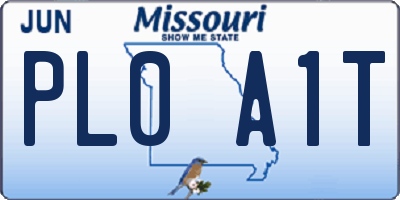 MO license plate PL0A1T