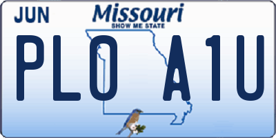 MO license plate PL0A1U