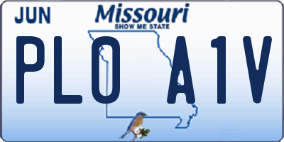 MO license plate PL0A1V