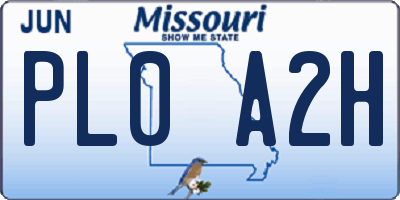 MO license plate PL0A2H