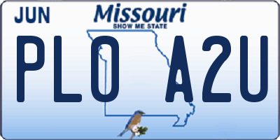 MO license plate PL0A2U