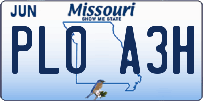 MO license plate PL0A3H