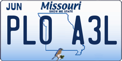 MO license plate PL0A3L