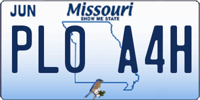 MO license plate PL0A4H