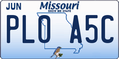 MO license plate PL0A5C